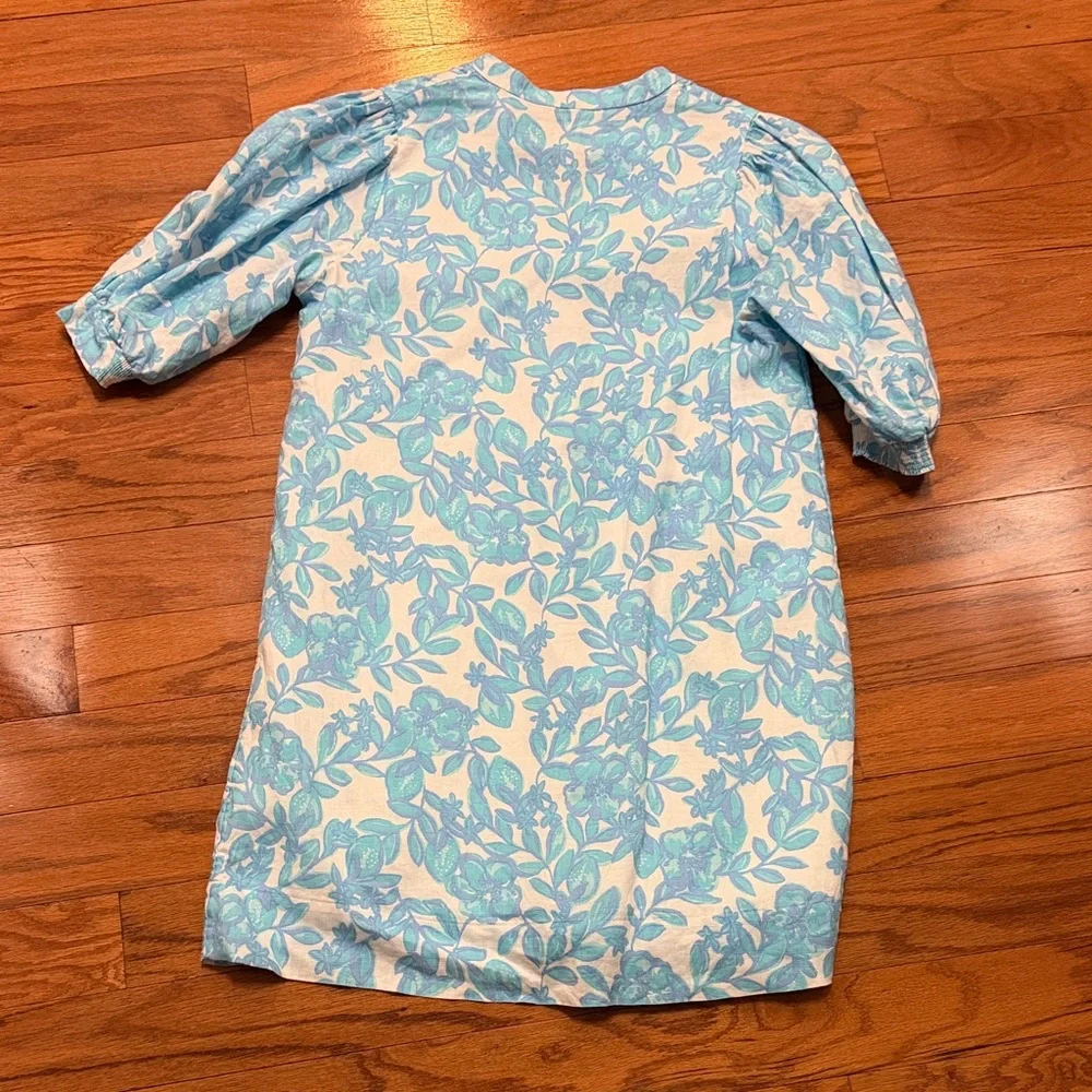 Lilly Pulitzer Blue and White Patterned linen Dress - Picture 7 of 7